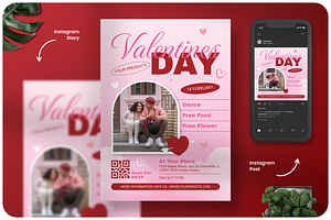 Gradient Pink Valentine Flyer, a Flyer Template by Annora Studio
