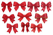 Red Textured Bows Mega Bundle, a Decorative Illustration by Stellalunarts (Thumbnail 23 of 23)