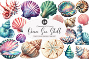 Ocean Sea Shell Sublimation Clipart, an Illustration by SinaCreation (Thumbnail 1 of 5)