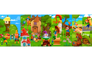 Cartoon gnomes and dwarfs, a Person Illustration by Vector Tradition