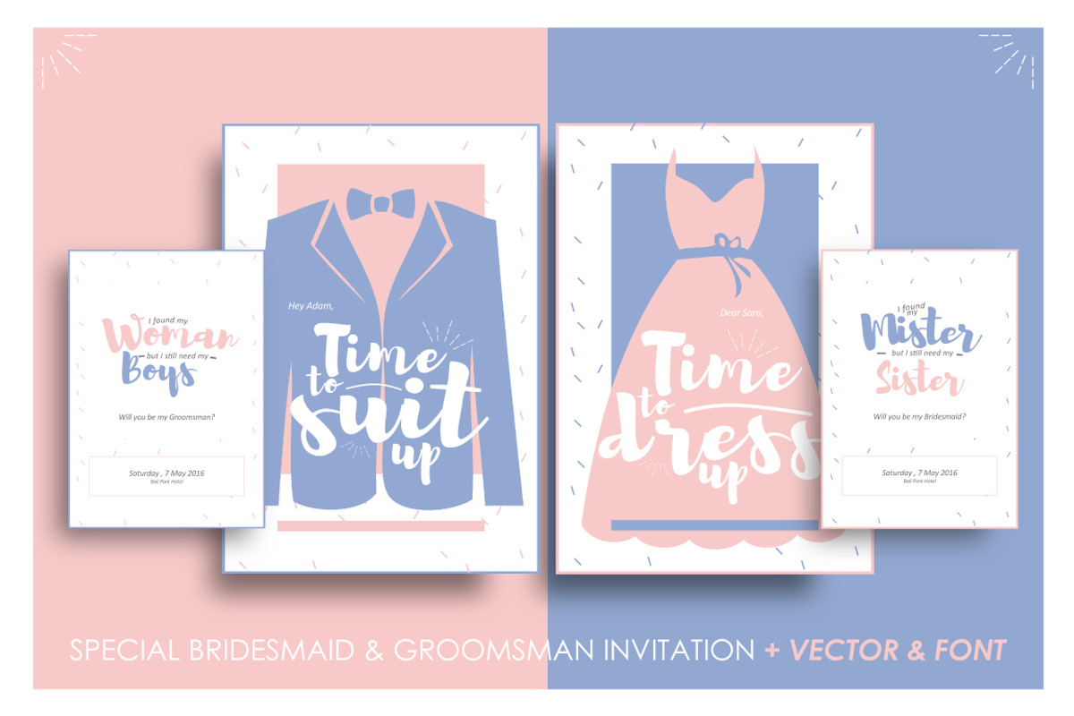 Bridesmaid & Groomsman Invites, an Invitation Template by Laffmate (Photo 1 of 3)
