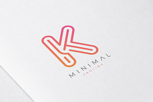 Minimal Line Initial Letter K Logo