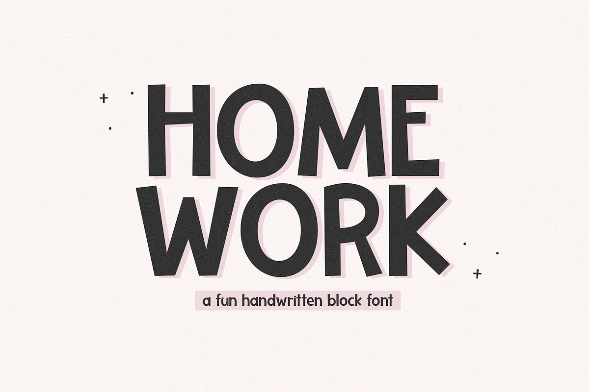 Homework | Fun Block Font, a Sans Serif Font by KA Designs (Photo 1 of 9)