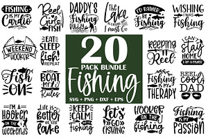 Fishing SVG Bundle 20 Designs
