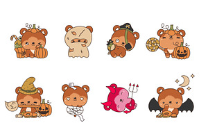 Set Halloween Bear, Halloween Animal