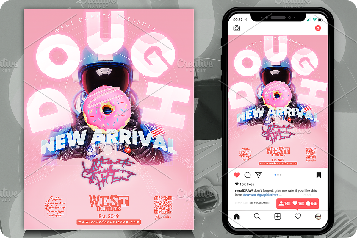 New Arrival Donuts Flyer, a Flyer Template by regalDRAW (Photo 4 of 4)