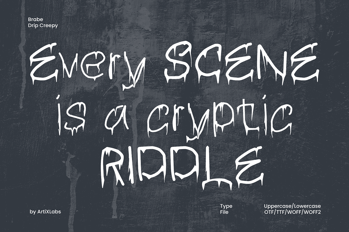 Brabe Creepy Drip Horror Font, a Handwritten Font by ArtiXLabs (Photo 2 of 9)