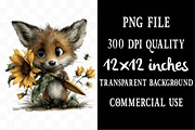 Summer Funny Sunflower Animals, an Animal Illustration by Designking (Thumbnail 4 of 5)