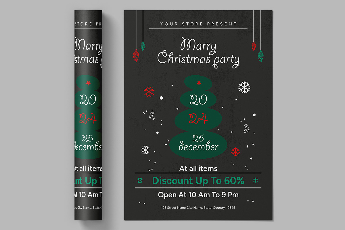 Christmas Party Poster Template, a Stationery Template by ContestDesign (Photo 2 of 2)