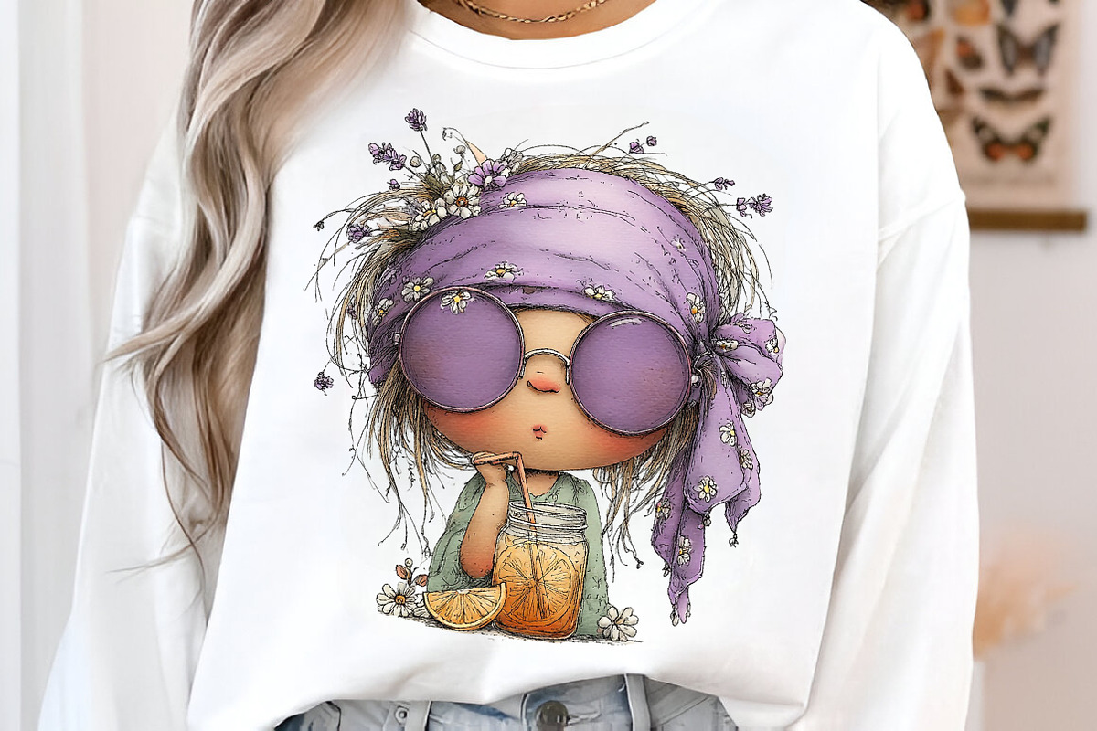Whimsical summer girls clipart, an Illustration by SinaCreation (Photo 6 of 8)