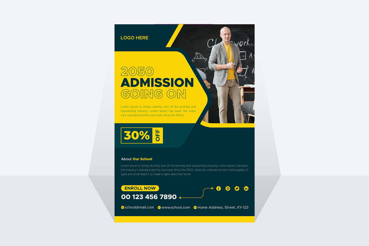 Admission Flyer Design, a Flyer Template by MxVect Stock (Photo 3 of 3)