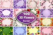 3D Flowers Border Background, a Background Graphic by Forhadx5 (Thumbnail 1 of 9)