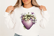 Whimsical Spring Strawberry Clipart, an Illustration by SVGArt (Thumbnail 3 of 9)