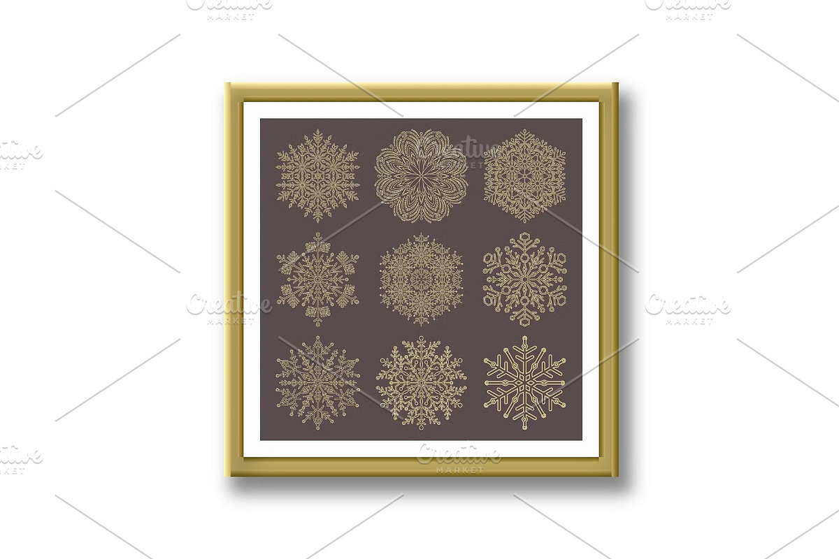 Set of Round Vector Snowflakes, an Outline Icon by FineArtStudio (Photo 2 of 3)