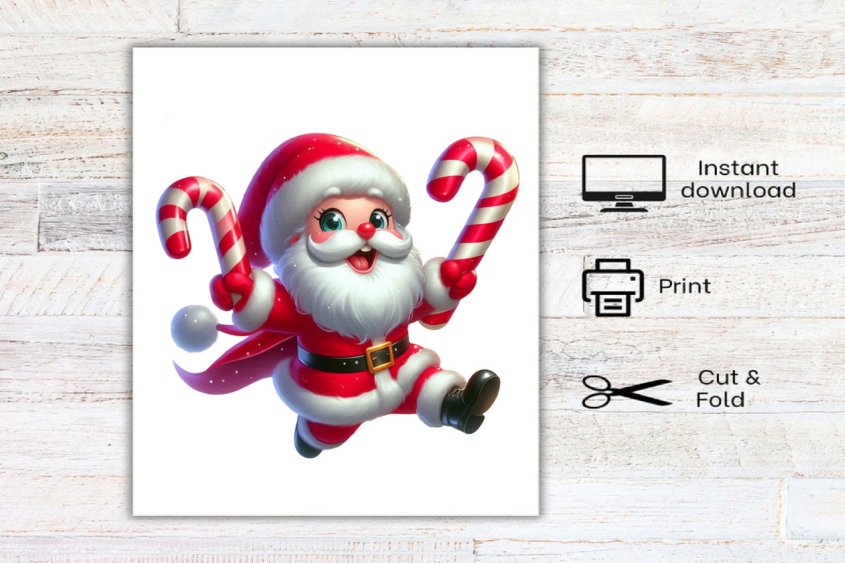 Watercolor Funny Santa Claus Clipart, an Illustration by Canvas Craft (Photo 8 of 8)