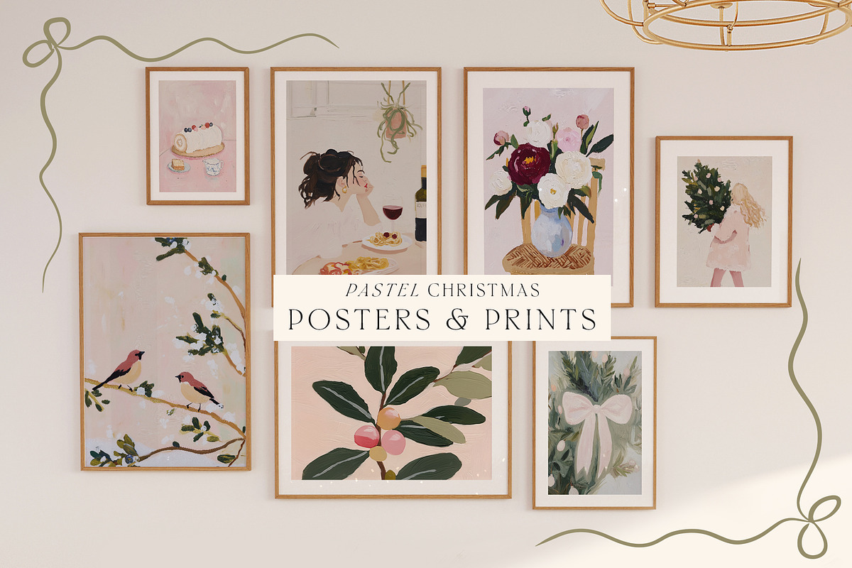Pastel Christmas 100 Prints, a Background Graphic by Muse Artist (Photo 3 of 14)