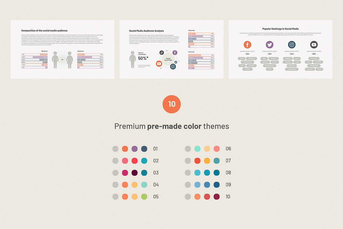 Social Media Analytics PowerPoint, a Presentation Template by HiSlide.io (Photo 5 of 5)