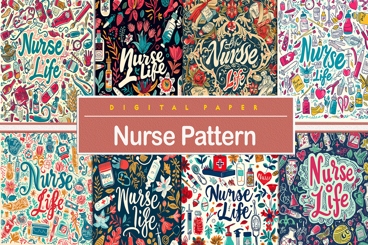 Nurse Pattern, a Background Graphic by Printable Treasure (Photo 1 of 4)