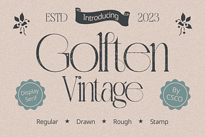 Golften Vintage, a Serif Font by Craft Supply Co.