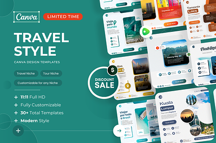 Travels Canva Design Templates, a Social Media Template by Exceptionalways