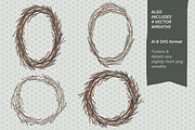 4 Twig Wreaths, PNG & Vector, an Object Graphic by michLg designs (Thumbnail 3 of 3)