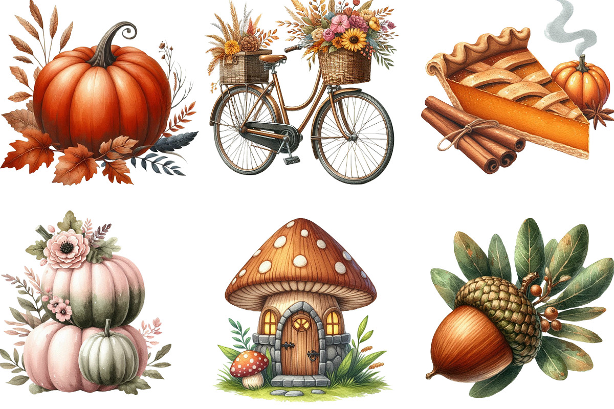 Watercolor Autumn Sublimation, an Illustration by Designking (Photo 3 of 4)