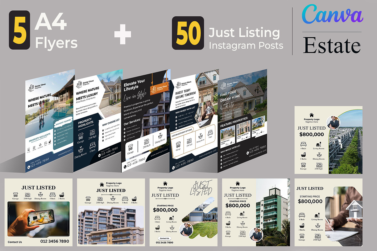 Estate | 5 Flyers | 50 Listings Post, a Flyer Template by Mohammad Sarfaraz (Photo 1 of 3)