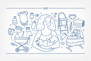Newborn baby care products, tools, a Healthcare Illustration by Good Studio (Thumbnail 2 of 11)