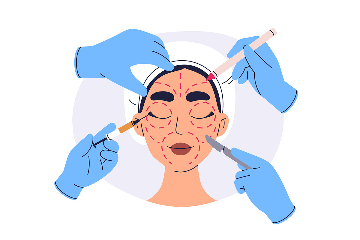 Plastic surgery in beauty clinic set, a Healthcare Illustration by Good Studio (Photo 8 of 12)