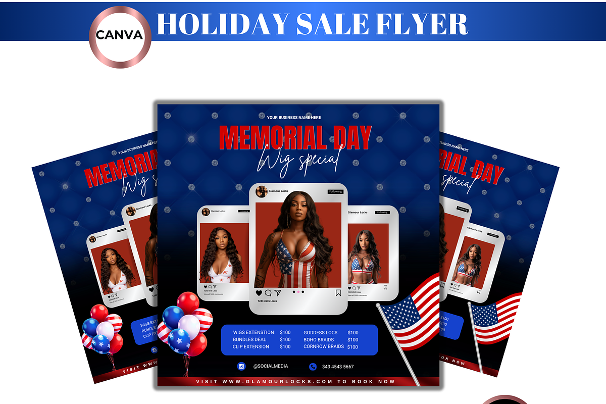 4th of July, Memorial Day flyer, a Social Media Template by Foedesigner (Photo 1 of 5)