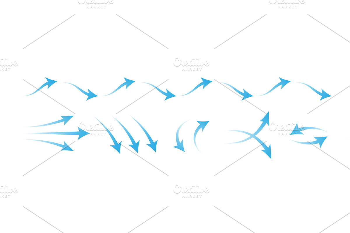 Dynamic air flow with arrow designs, an Object Illustration by art PVP - market