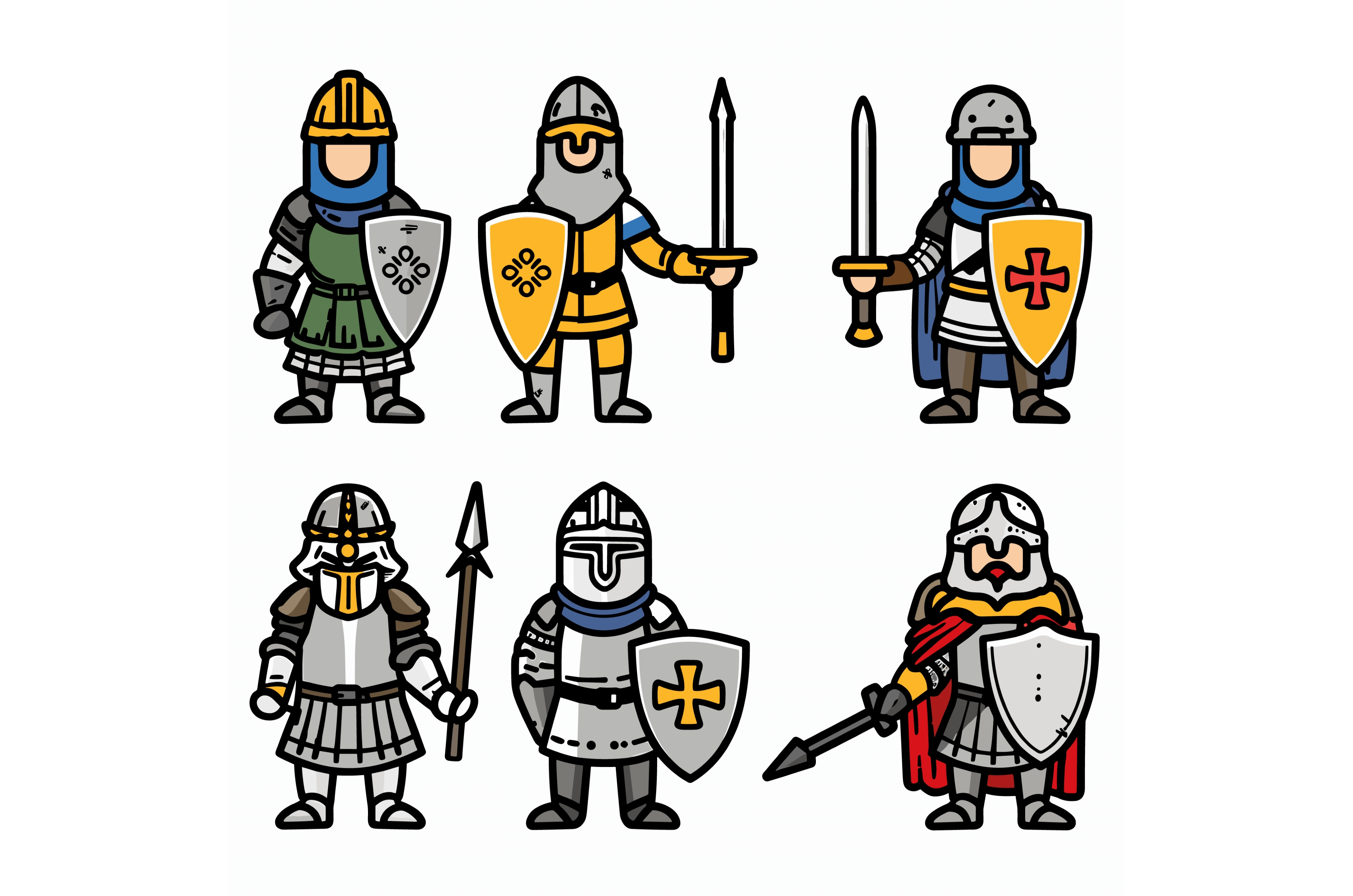 Medieval knights vector illustration, an Object Illustration by ...