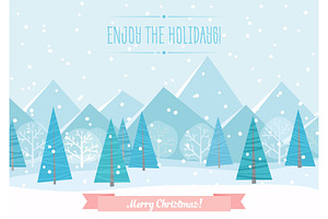 Chrismas Winter Landscape Background