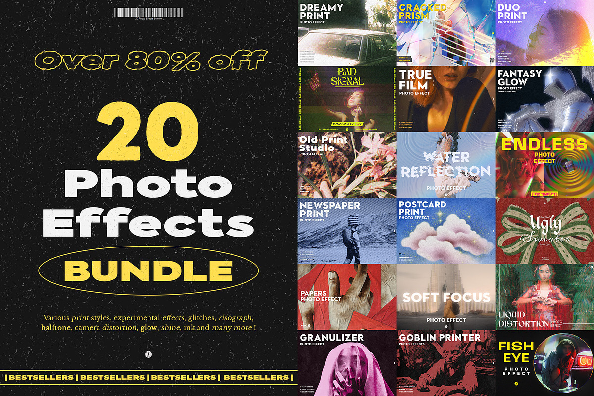 20 Photo Effects Bundle, a Layer Style Add-On by Freezerondigital (Photo 1 of 21)