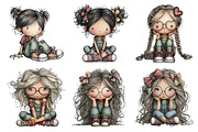 Modern Girl Clipart, an Illustration by DreamArtGraphic (Thumbnail 5 of 5)