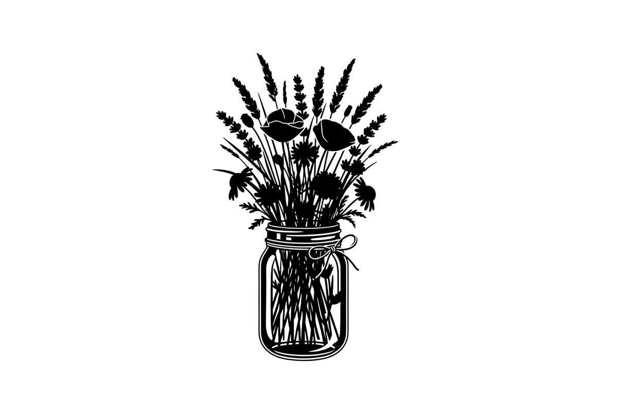 Wildflower Mason Jar SVG Bundle, an Illustration by Designs_River (Photo 16 of 31)