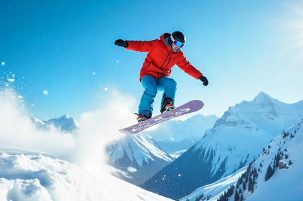Snowboarder Mountain Air