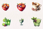 Watercolor Christmas Drinks, a Seasonal Illustration by CreationArt (Thumbnail 4 of 7)