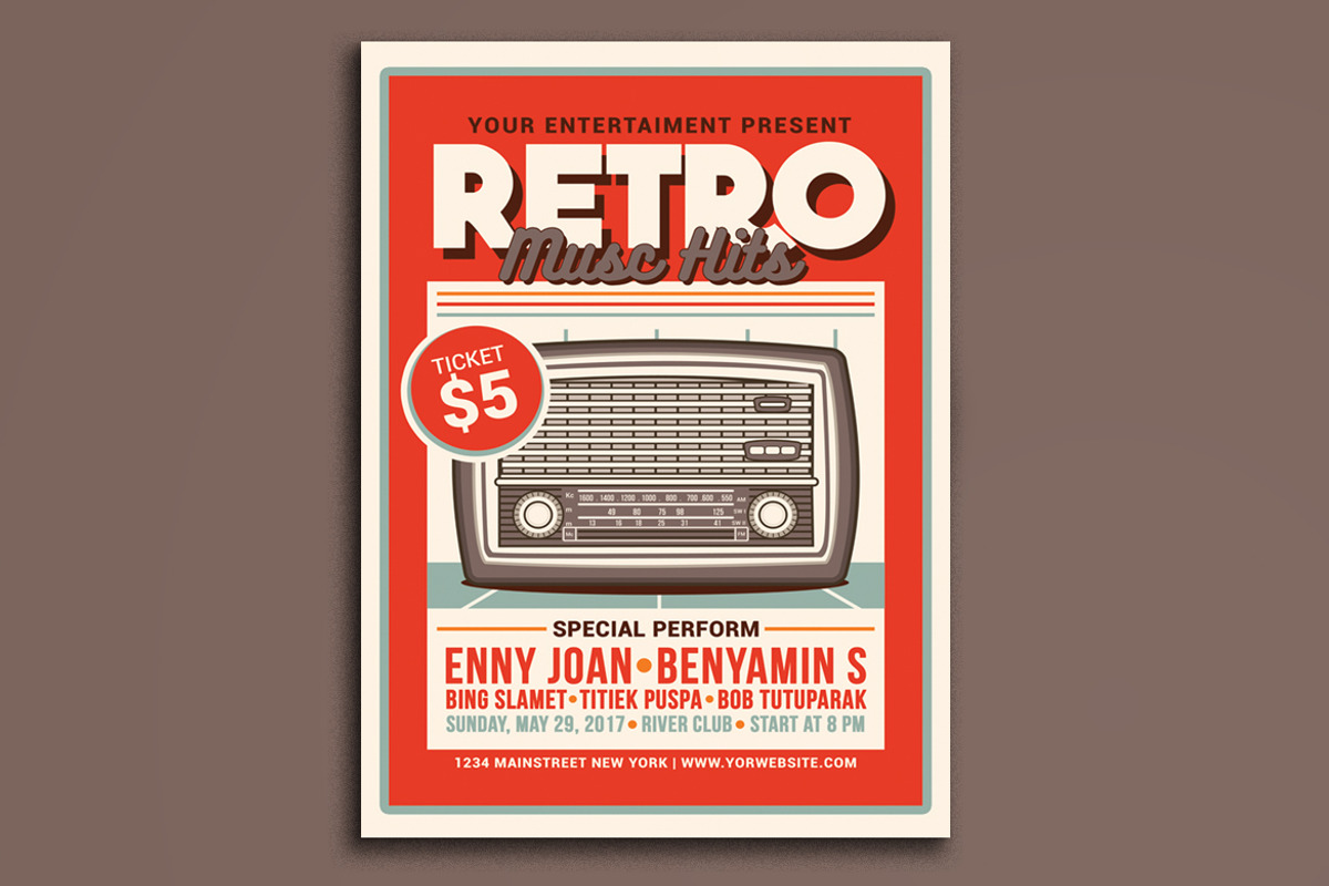 Retro Music Hits Flyer, a Flyer Template by Muhamad Iqbal hidayat (Photo 4 of 4)