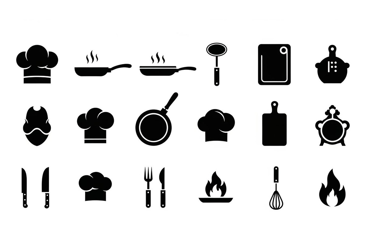 Kitchen Cooking Icon Vector Bundle, an Illustration by jahid234 (Photo 48 of 51)