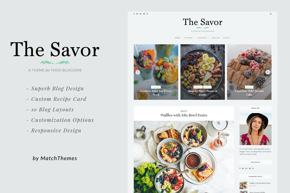 Savor Food Bloggers WordPress Theme, a WordPress Template by MatchThemes (Photo 1 of 4)