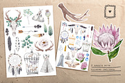 BOHO FLOWERS watercolor set, an Illustration by Natali Smolova (Thumbnail 2 of 5)