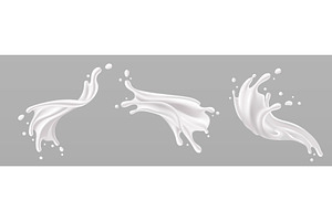 Fresh milk splash with creamy swirl, an Illustration by art PVP - market