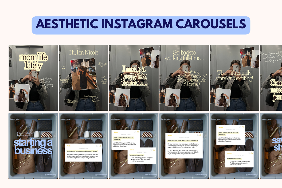 Aesthetic IG Carousel Templates, a Social Media Template by My Social Boutique (Photo 2 of 7)