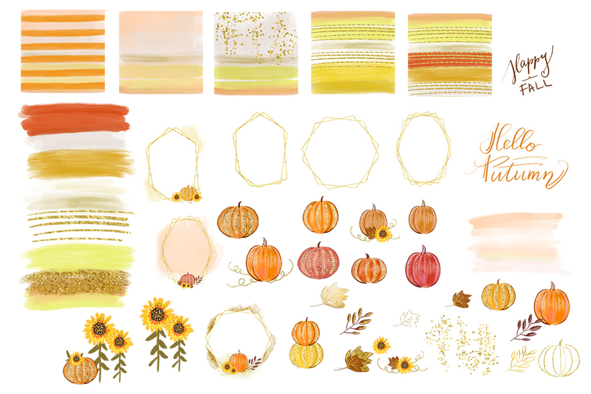 Pumpkins Watercolor Collection, a Decorative Illustration by Sunflower Day Love (Photo 17 of 17)