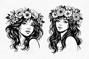 Floral Girl Illustration, a Person Illustration by Tekuni (Thumbnail 4 of 9)