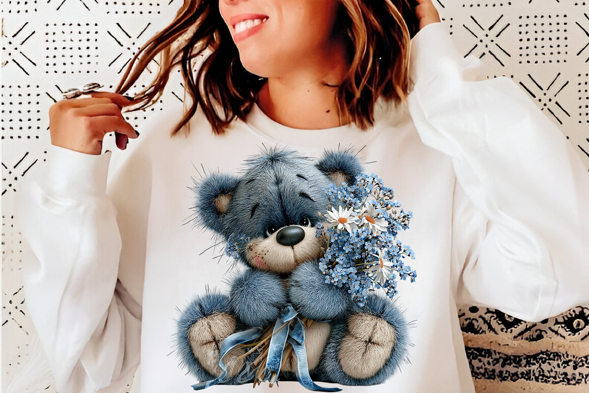 Whimsical Blue Teddy Bear Clipart, a Transportation Illustration by SinaCreation (Photo 8 of 9)