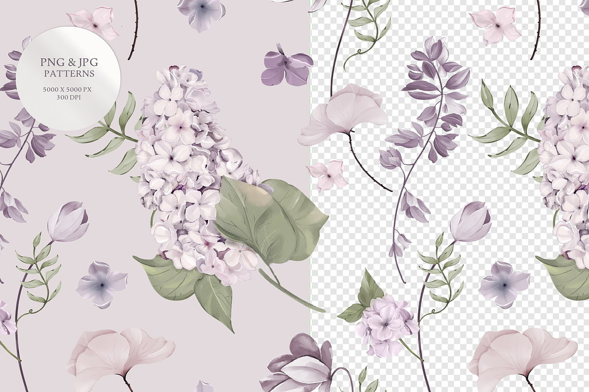 Lilac Seamless Pattern And Graphic, a Pattern Graphic by Madebyia (Photo 9 of 16)
