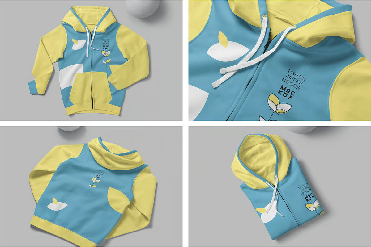 Unisex Zipper Hoodie Mockups, a Hoody Mockup by megostudi0 (Photo 1 of 6)