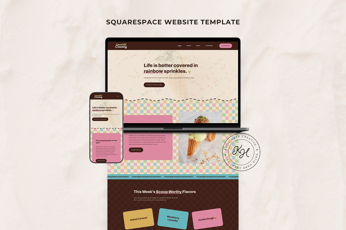 Colorful, Fun Squarespace Template, a Squarespace Template by Katie Harp Creative (Photo 1 of 10)
